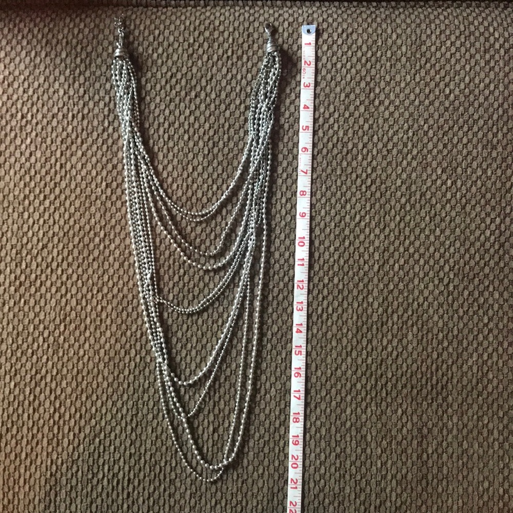Silver beaded necklace